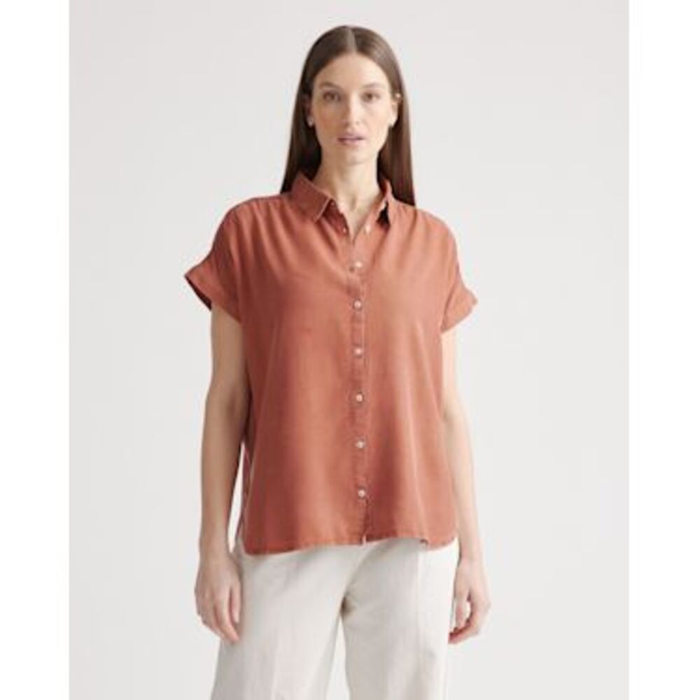 Quince Rust Button-Up Blouse
